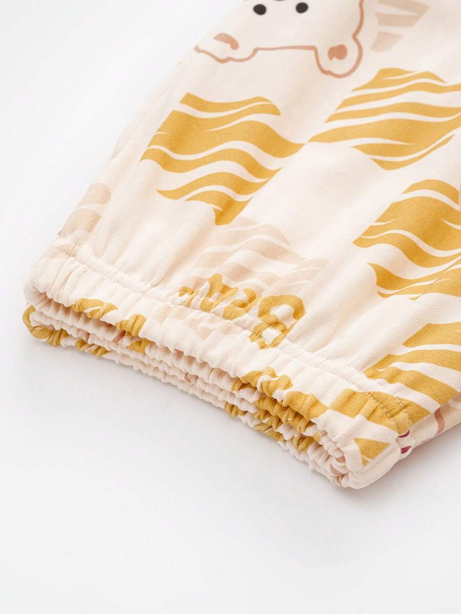 Yellow 3 Bear Printed Night Suit