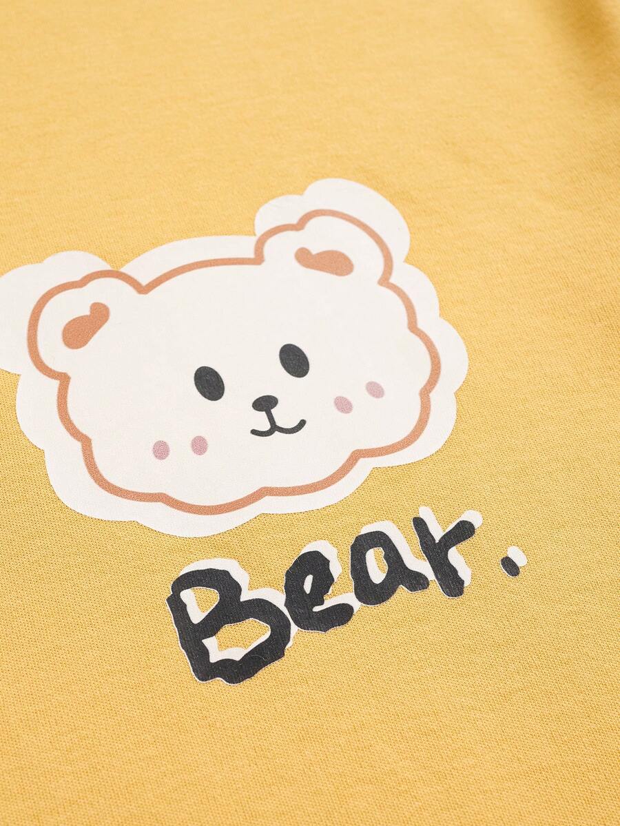 Yellow 3 Bear Printed Night Suit