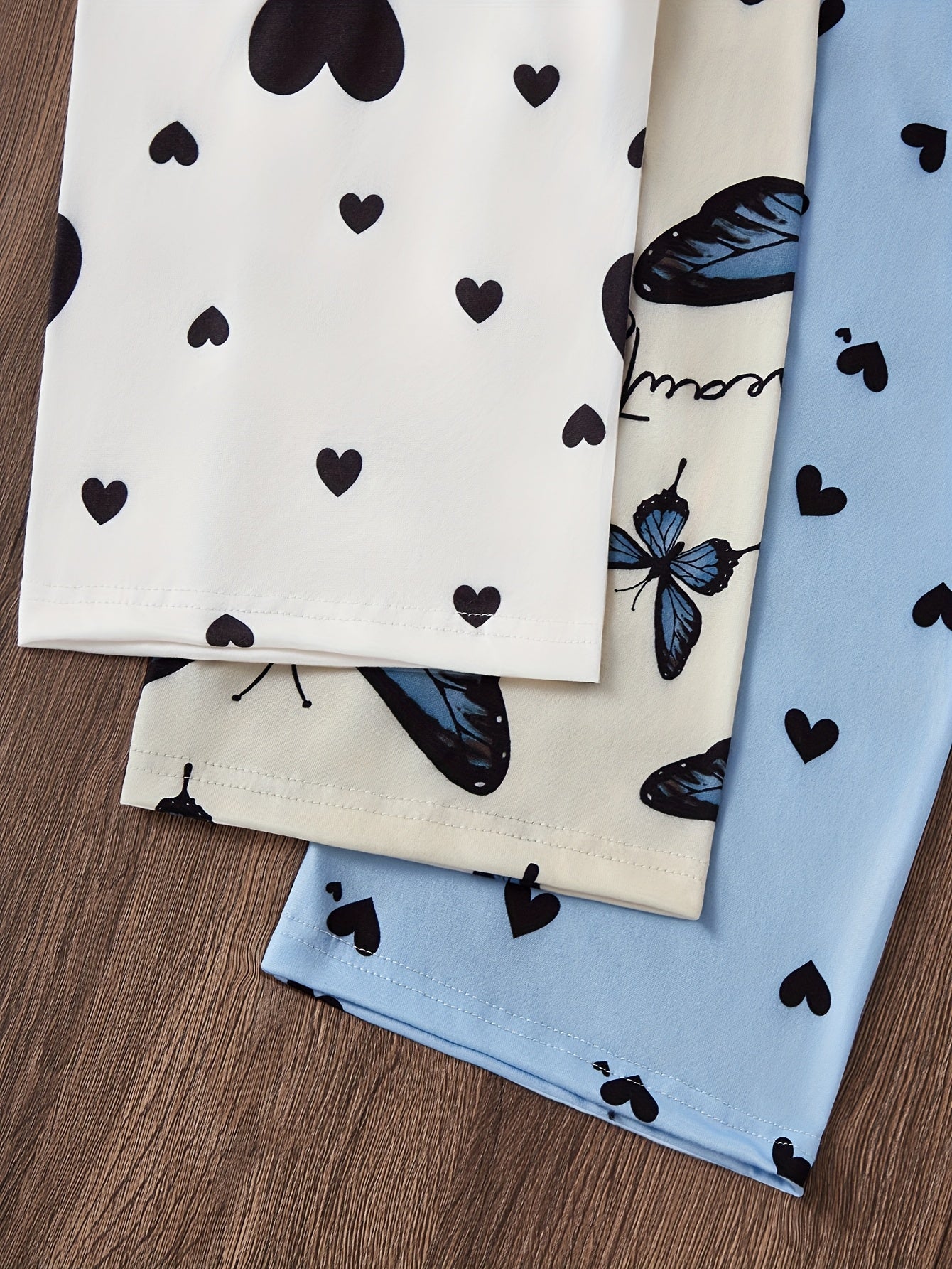 Pack of 3 Multi Printed Palazzo Pajamas (Sky Blue, Off White, White)
