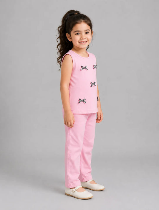Baby Pink Kids Sando Set