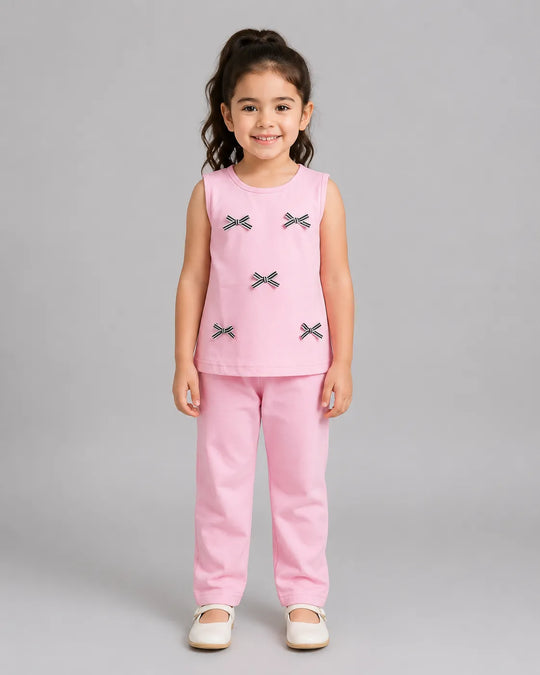 Baby Pink Kids Sando Set