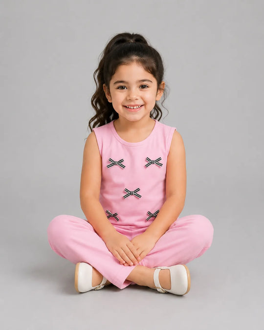 Baby Pink Kids Sando Set