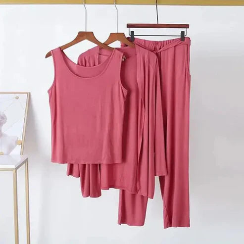 Women’s Elegant Shocking Pink 3-Piece Lounge Set