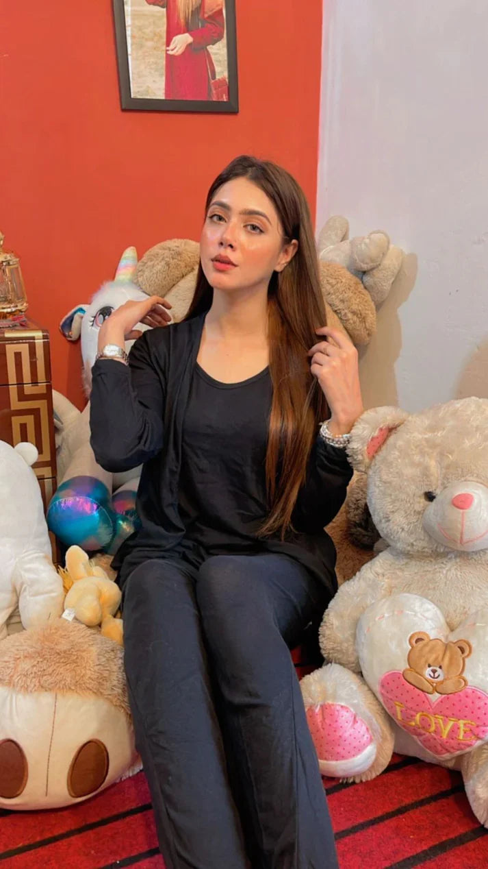 Women’s Elegant Black 3-Piece Lounge Set