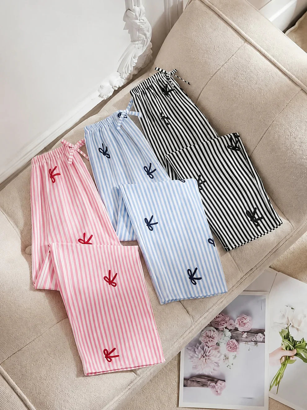 Pack Of 3 Bow And Lining Printed Plazzo Set