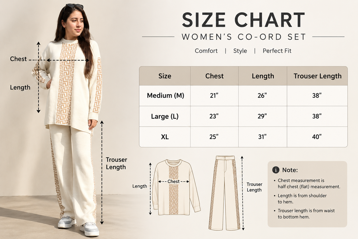 Women’s Grey Knit Co-Ord Set | Greek Key Sweater & Wide-Leg Pants