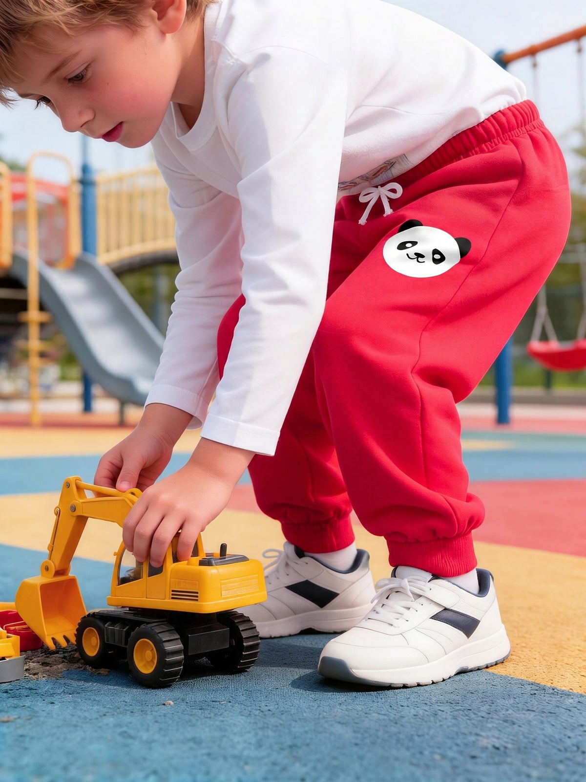 Kids Cute Graphic Fleece Sweatpants – Panda, Bear & Monster
