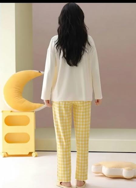 White With Clound And Star Print Full Sleeves