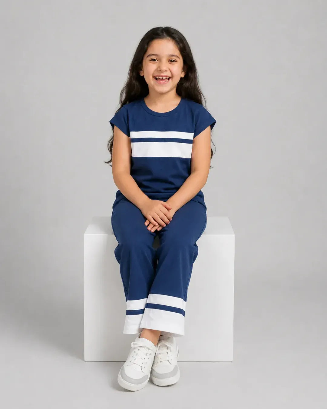 Girl Luxe Pajama Set - Navy Blue