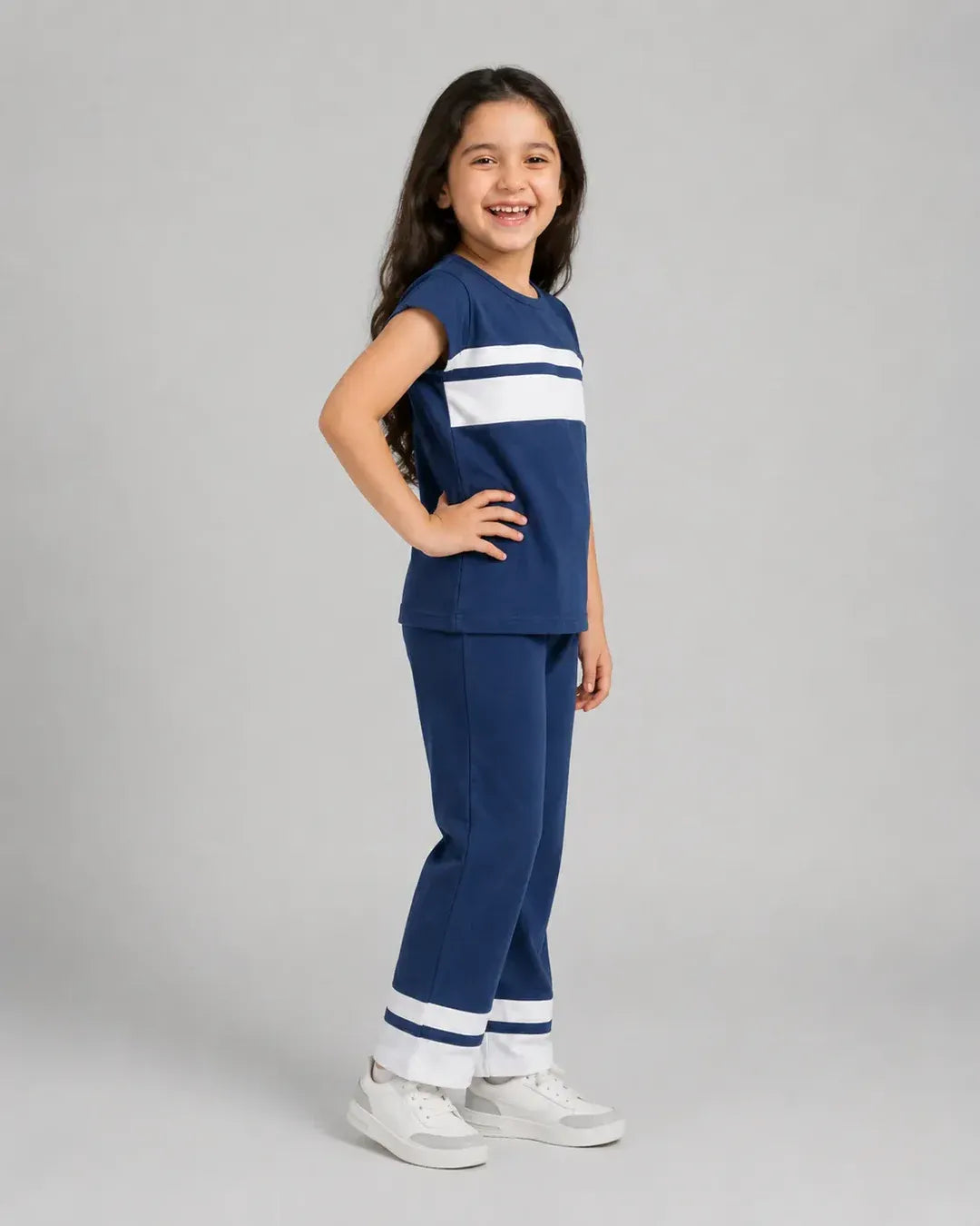 Girl Luxe Pajama Set - Navy Blue