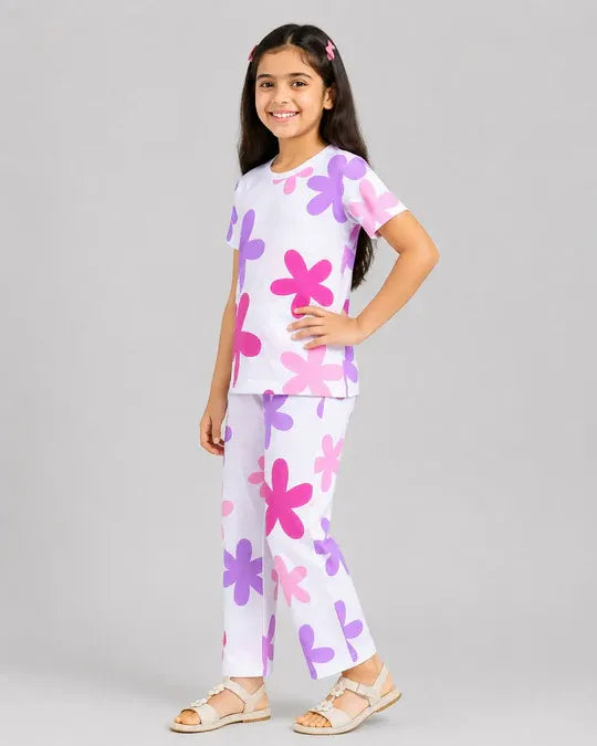 White Flora Fun Pajama Set