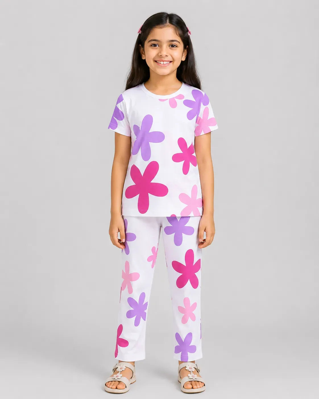 White Flora Fun Pajama Set