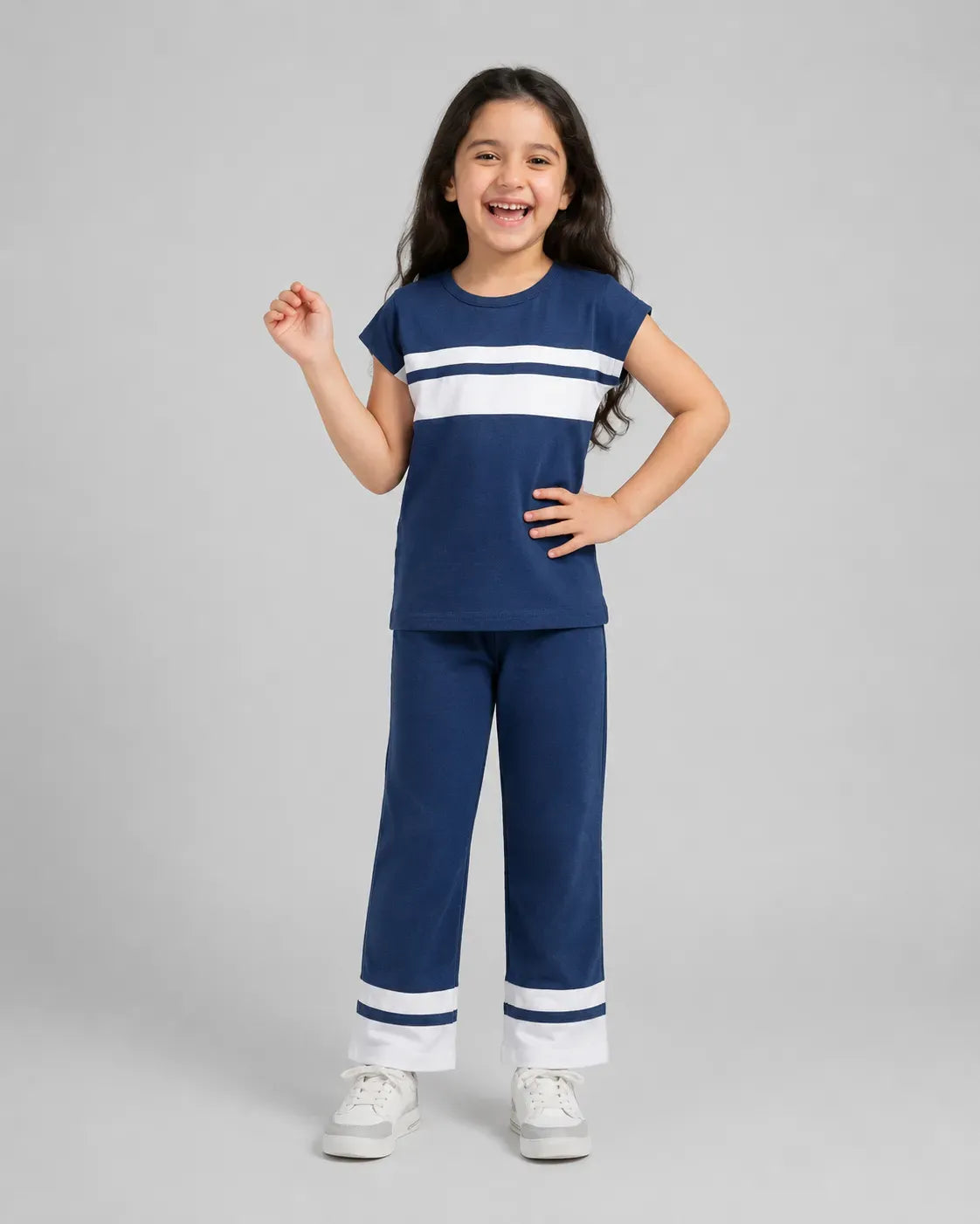 Girl Luxe Pajama Set - Navy Blue