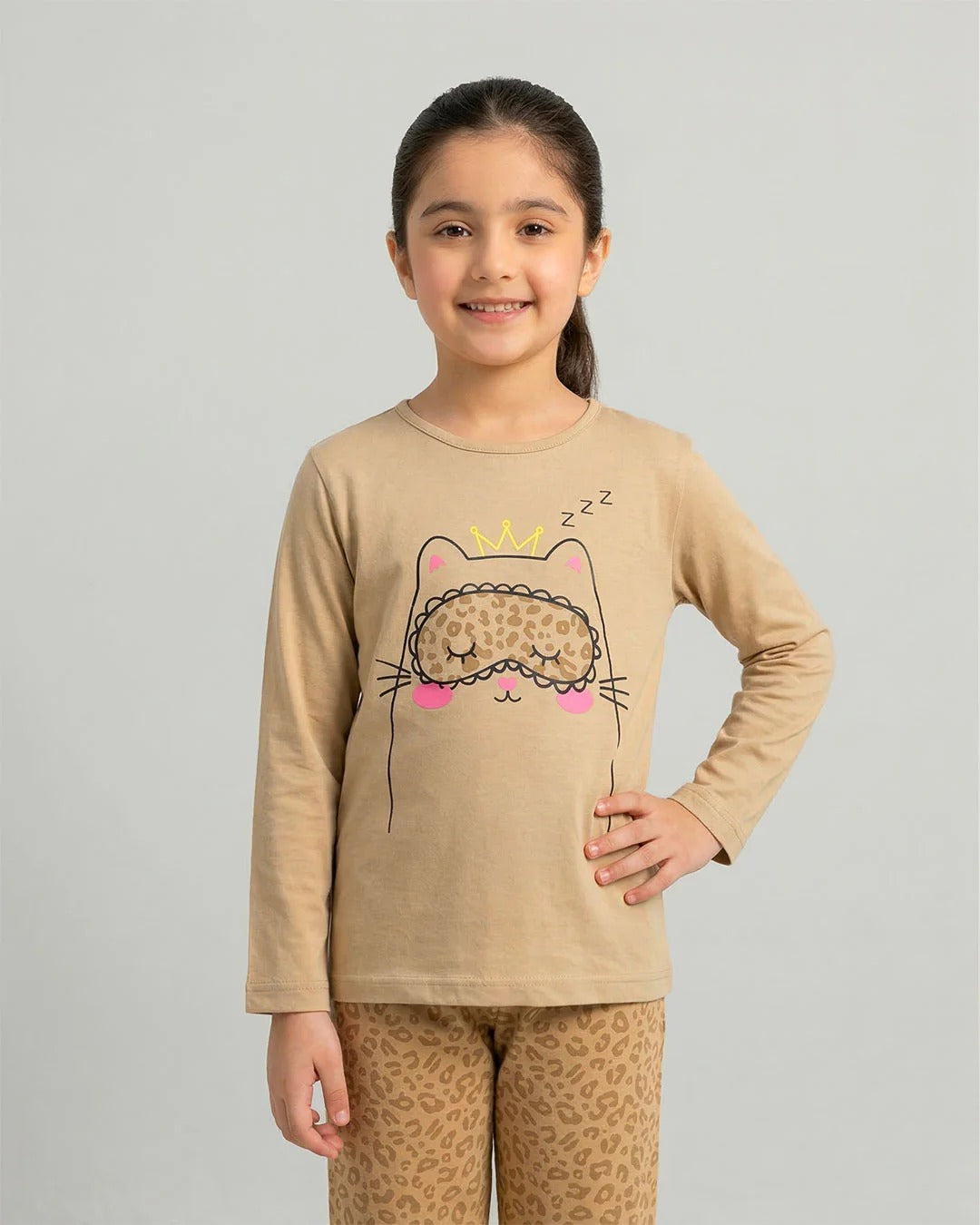 Camel Sleepy Cat Pajama Set